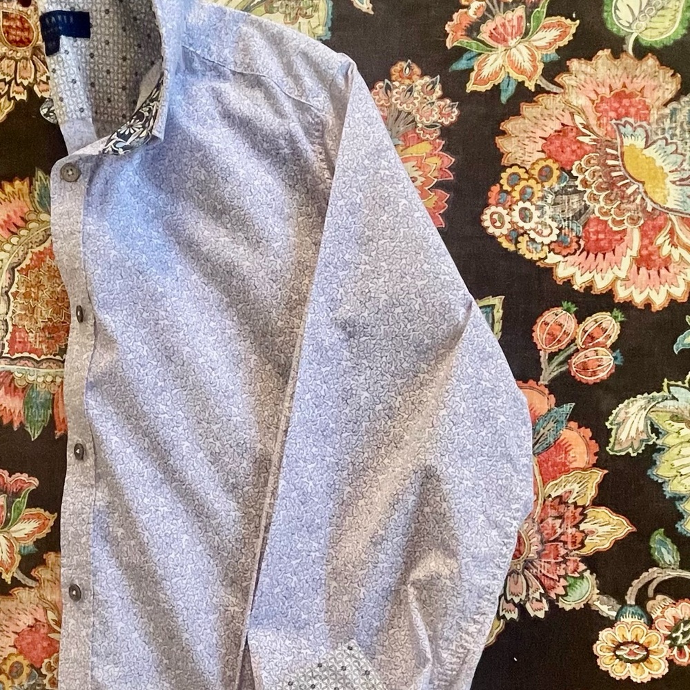 Men’s Ted Baker Lavender Floral Patterned Button-Up Shirt